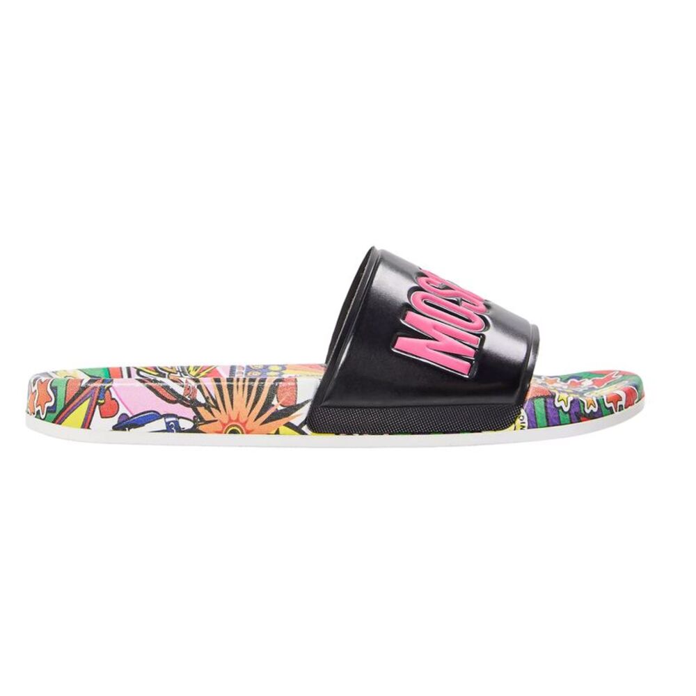 Moschino Womens/Ladies Open Toe Flat Sliders / Black
